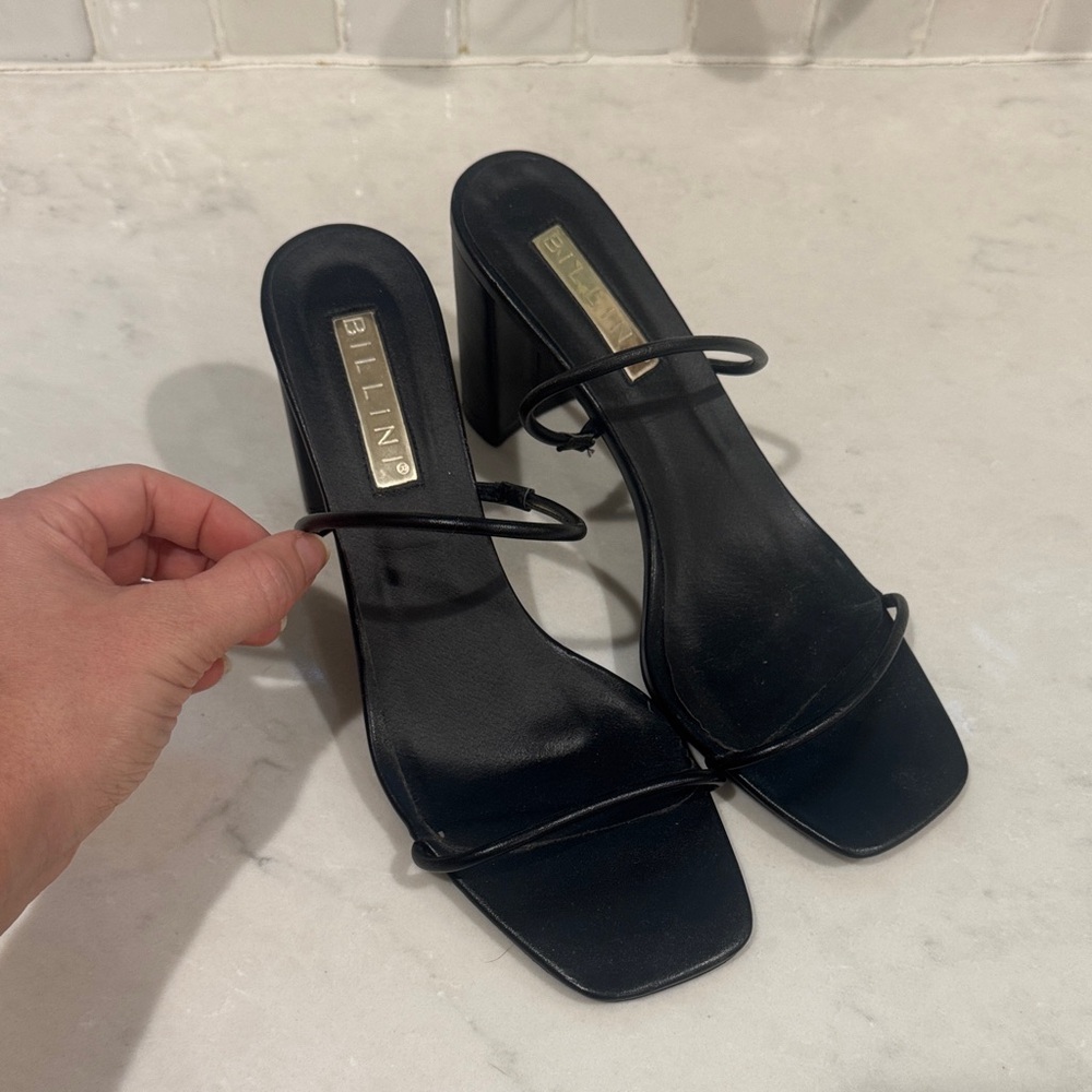 4/$20 Billini Sleek Black Heeled Sandals
